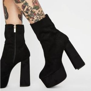 Suede Platform Booties
